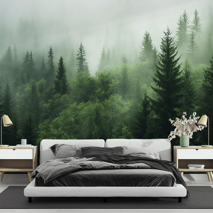 Forest Wallpaper Murals Nordic Forests and Mist - Carving wallpaper