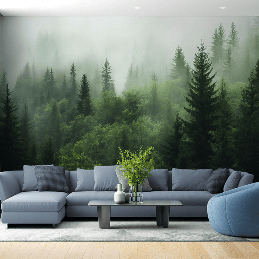 Forest Wallpaper Murals Nordic Forests and Mist - Carving wallpaper