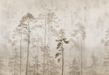 Forest wallpaper with modern and soft background - Carving wallpaper
