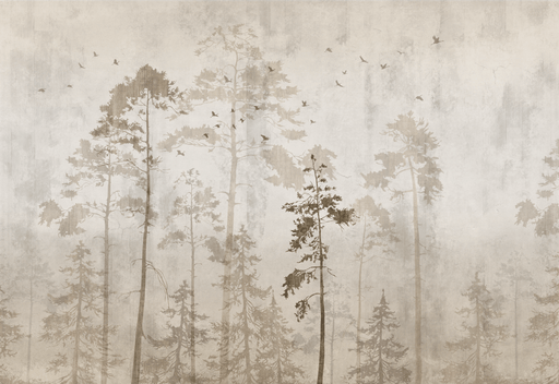 Forest wallpaper with modern and soft background - Carving wallpaper