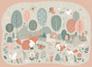 Fox Children's Wallpaper Mural | Soft toned Magic Forest - Carving wallpaper