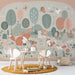 Fox Children's Wallpaper Mural | Soft toned Magic Forest - Carving wallpaper