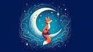 Fox, Wallpaper Mural | Midnight Blue Stars and New Moon - Carving wallpaper