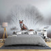 Fox Wallpaper Mural | Snowforest and Red Fox - Carving wallpaper