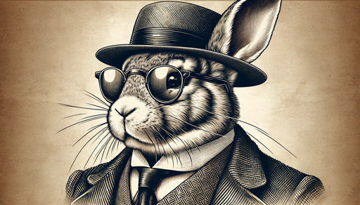 Gentleman Rabbit Art Style Wallpaper | Living Room and Bedroom Decorative Wall