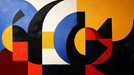 Geometric Abstract Wallpaper Mural | Circle, Square, Arc - Carving wallpaper