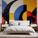 Geometric Abstract Wallpaper Mural | Circle, Square, Arc - Carving wallpaper