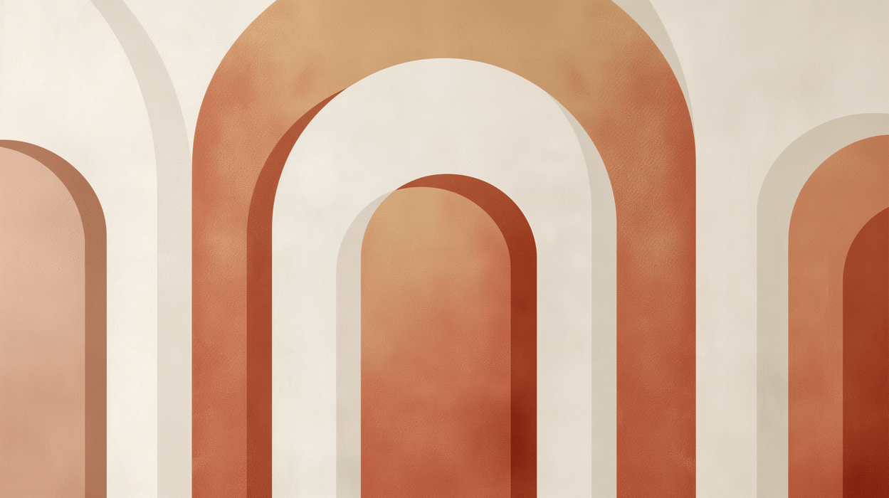Geometric Arched Wallpaper Mural | Warm toned Gradient Arches - Carving wallpaper
