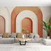 Geometric Arched Wallpaper Mural | Warm toned Gradient Arches - Carving wallpaper