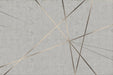 Geometric line mural | Grey toned gold patterned wallpaper - Carving wallpaper