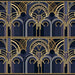 Geometric Line Wallpaper Mural | Blue Gold Color Matching - Carving wallpaper