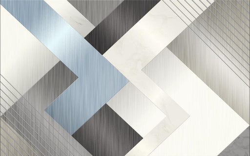 Geometric Line Wallpaper Mural | Color Contrasting Geometric Mural - Carving wallpaper