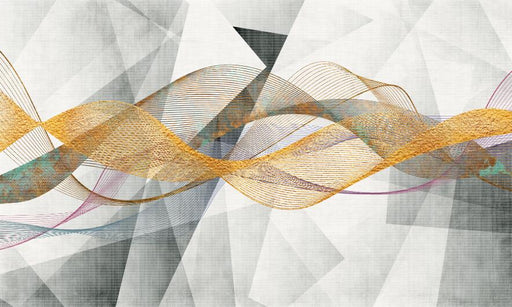 Geometric Line Wallpaper Mural | Geometric Line Interweaving, Brilliant and Dynamic - Carving wallpaper