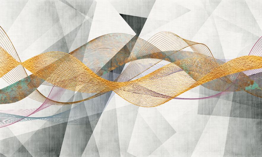 Geometric Line Wallpaper Mural | Geometric Line Interweaving, Brilliant and Dynamic - Carving wallpaper