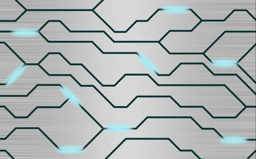 Geometric Line Wallpaper Mural | Silver Grey Bottom Geometric Line - Carving wallpaper