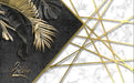 Geometric Line Wallpaper Mural | Tropical Plants with Geometric Marble - Carving wallpaper