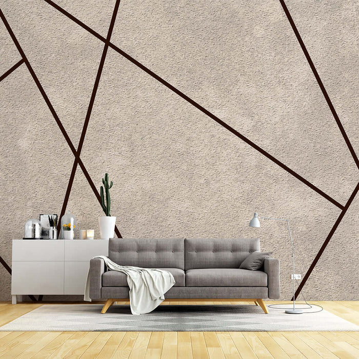 Geometric line wallpaper mural | Living room bedroom minimalist wabi sabi style decorative wall