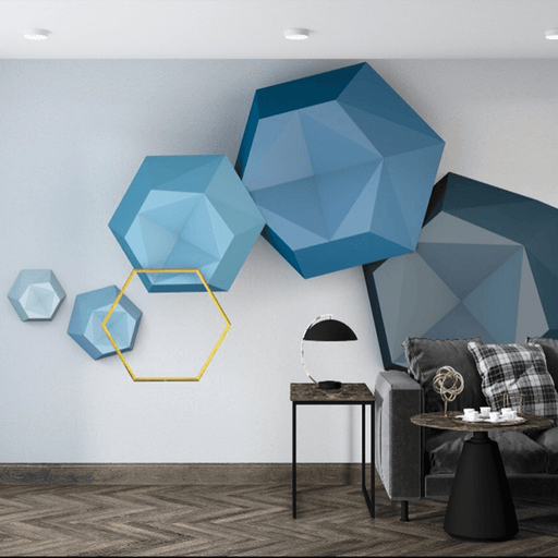 Geometric Mosaic wallpaper mural | modern simple, strong three - dimensional sense - Carving wallpaper