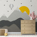 Geometric Mountain Wallpaper Mural | Mountain and Sunset Baby Room - Carving wallpaper