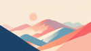 Geometric Mountain Wallpaper Mural | Sunrise and Sunset Scenery - Carving wallpaper