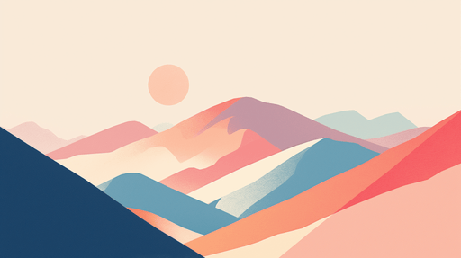 Geometric Mountain Wallpaper Mural | Sunrise and Sunset Scenery - Carving wallpaper