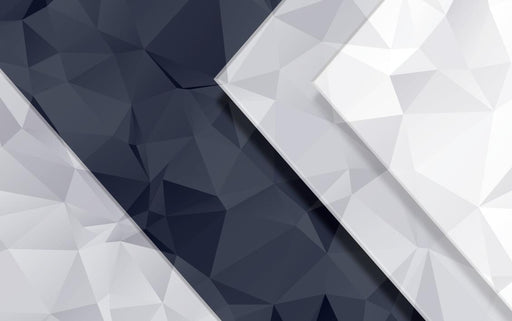 Geometric mural wallpaper | Blue white gray geometric - Carving wallpaper
