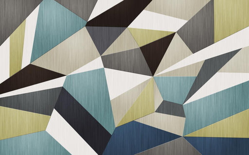 Geometric mural wallpaper | Colorful geometric splicing wallpaper - Carving wallpaper