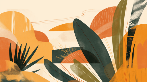 Geometric plant wallpaper mural | Geometric plant patterns - Carving wallpaper