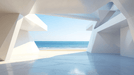 Geometric Sea View Wallpaper Mural | Ocean Wind - Carving wallpaper