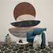 Geometric Shape Abstract Wallpaper Mural | Combination of Circle and Ellipse - Carving wallpaper