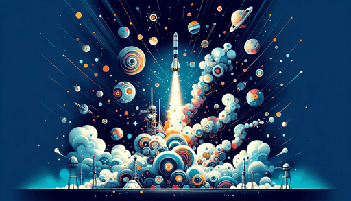 Geometric Space Wallpaper | During Rocket Takeoff - Carving wallpaper