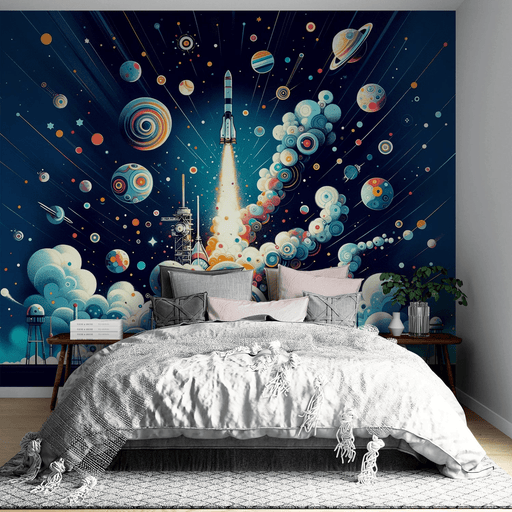 Geometric Space Wallpaper | During Rocket Takeoff - Carving wallpaper