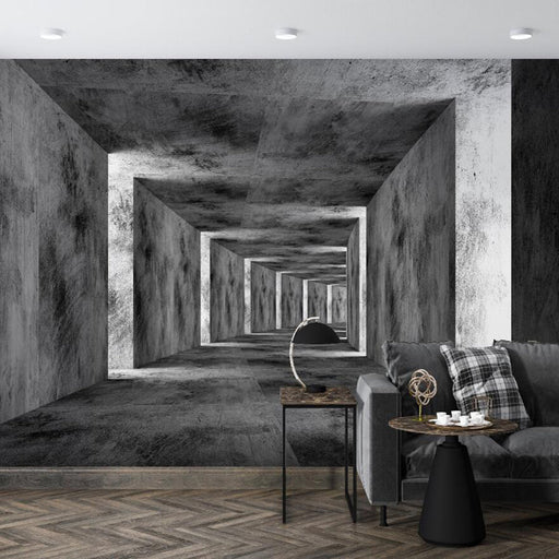 Geometric Tunnel Mural Wallpaper | Creating a Cold and Deep Atmosphere - Carving wallpaper