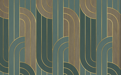 Geometric Wallpaper | Decorative Art Murals in Blue and Gold Styles - Carving wallpaper