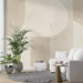 Geometric Wallpaper Mural | Beige Geometric Shapes - Carving wallpaper