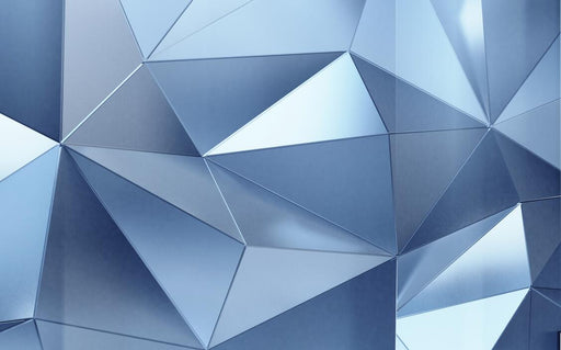 Geometric wallpaper mural | Blues polygon creates a sense of fashion - Carving wallpaper