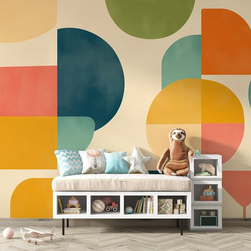 Geometric Wallpaper Mural | Colorful Art Wallpaper - Carving wallpaper