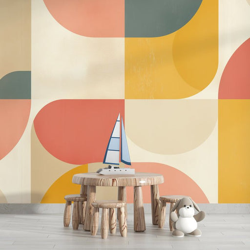 Geometric Wallpaper Mural | Colorful Splicing Wallpaper - Carving wallpaper
