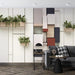 Geometric Wallpaper Mural | Geometric Color Blocks with Green Plant Decoration - Carving wallpaper
