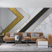 Geometric wallpaper mural | Geometric lines paired with marble - Carving wallpaper