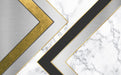 Geometric wallpaper mural | Geometric lines paired with marble - Carving wallpaper