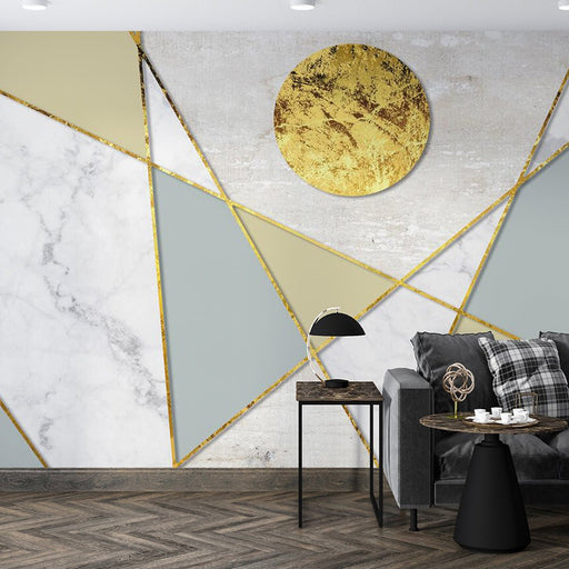 Geometric wallpaper mural | modern simple style - Carving wallpaper