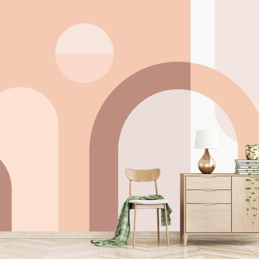 Geometric Wallpaper Mural | Morandi Color Series Geometric Wallpaper - Carving wallpaper