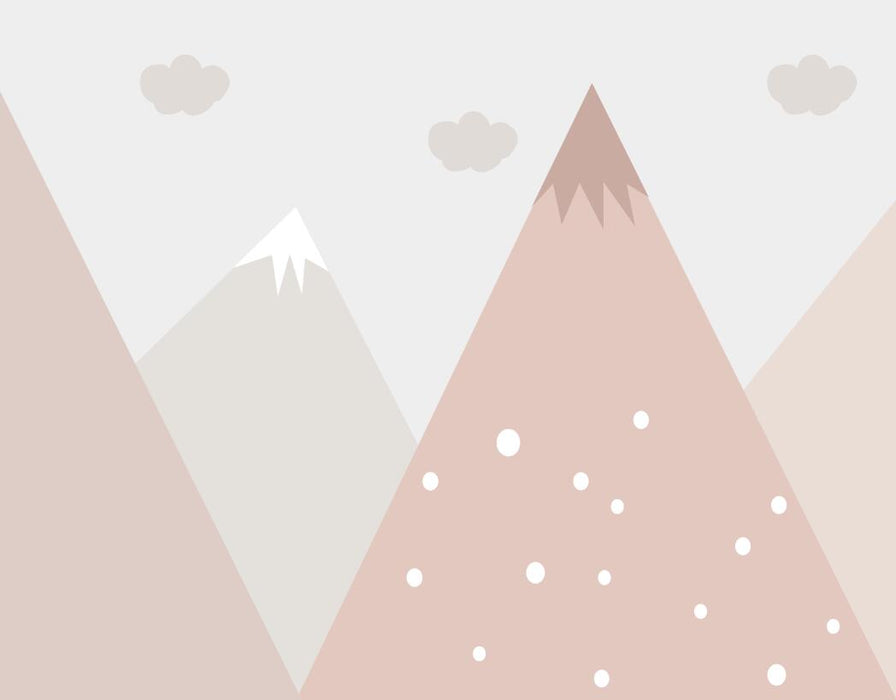 Geometric Wallpaper Mural of Mountain Peaks | Creating a Warm and Cute Children's Space - Carving wallpaper