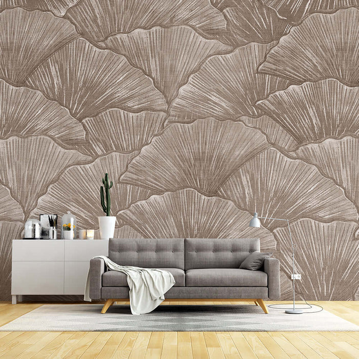 Ginkgo Leaf Texture Wallpaper Mural | Fan Leaf Theme Wallpaper