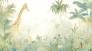 Giraffe Wallpaper Mural | Illuminated Jungle - Carving wallpaper