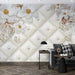 Golden flower wall mural | Elegant and luxurious round texture wallpaper - Carving wallpaper
