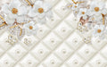 Golden flower wall mural | Elegant and luxurious round texture wallpaper - Carving wallpaper