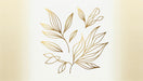 Golden line leaf decoration wallpaper mural | Golden leaf silhouette - Carving wallpaper