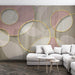 Golden Ring Leaf Shadow Mural Wallpaper | Interwoven Ring Leaf Wallpaper - Carving wallpaper